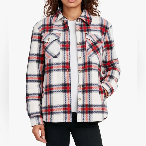 Sage Collective Red and Tan Shacket Size XL - Picture 1 of 9